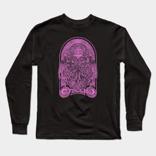 God Cthulhu Purple (Black Print) Long Sleeve T-Shirt